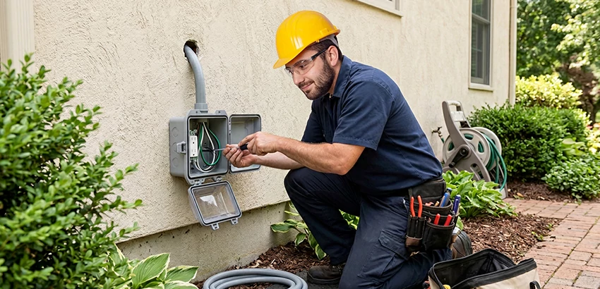 Outdoor Outlet Installation on Vinyl Siding in Riverview